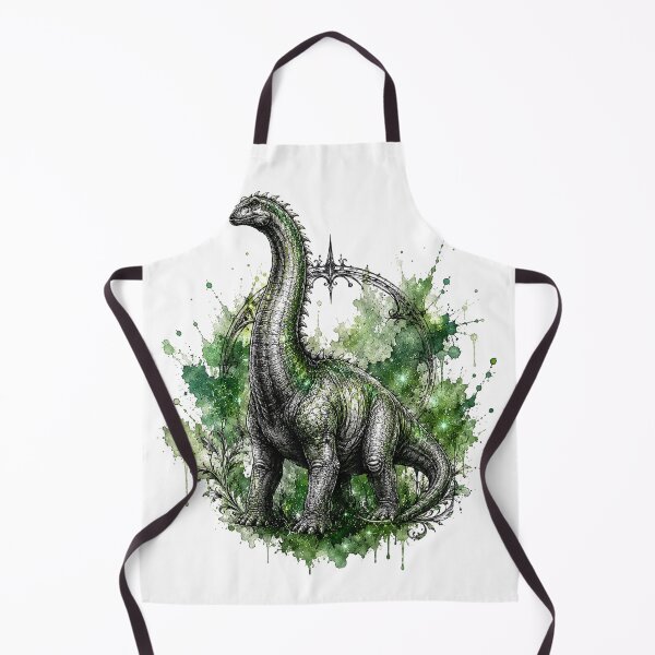 Item preview, Mystic Brachiosaurus – Gothic Tattoo Watercolor Dinosaur Illustration designed and sold by MolinezjArt.