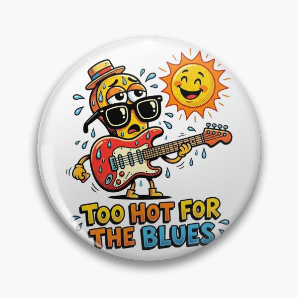 Item preview, Too Hot For The Blues Funny Cartoon Guitar designed and sold by DuckOddity.