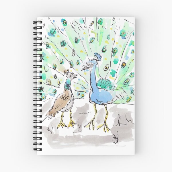 Item preview, A handsome peacock and peahen. designed and sold by Inky Fingers Illustrations.