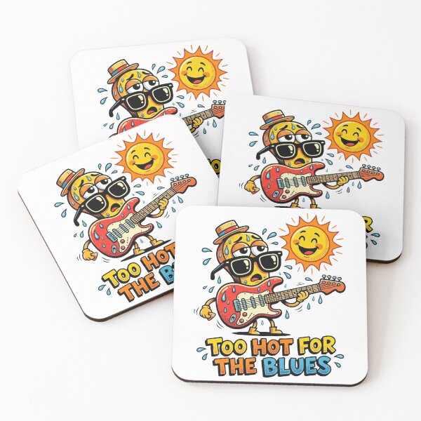 Item preview, Too Hot For The Blues Funny Cartoon Guitar designed and sold by DuckOddity.