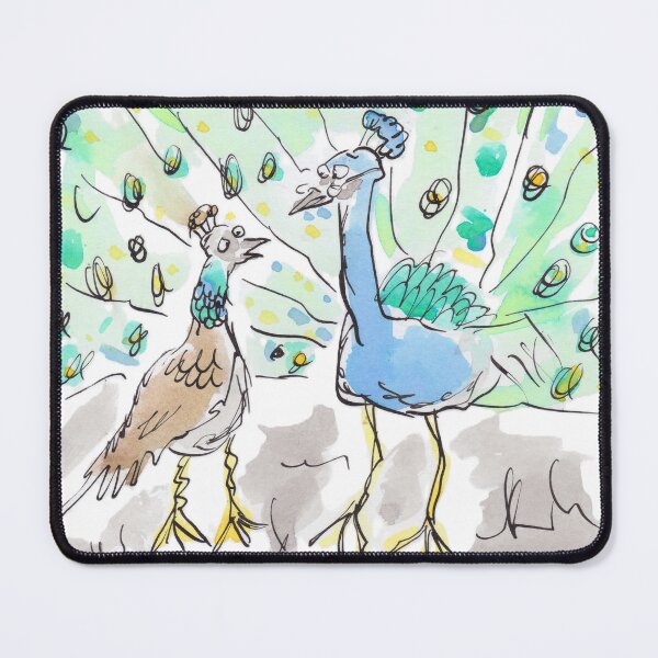 Item preview, A handsome peacock and peahen. designed and sold by Inky Fingers Illustrations.