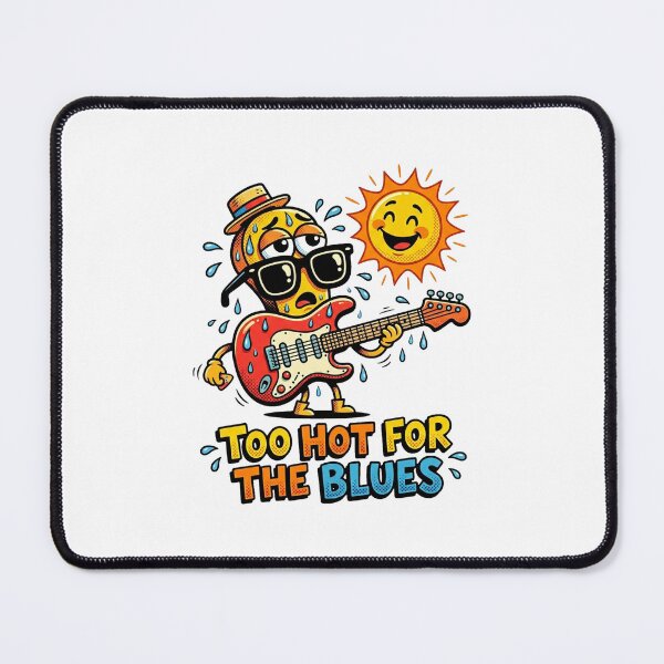 Item preview, Too Hot For The Blues Funny Cartoon Guitar designed and sold by DuckOddity.