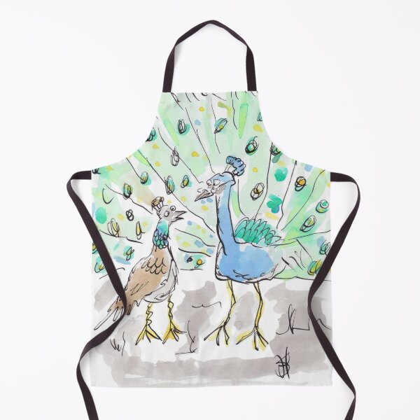 Item preview, A handsome peacock and peahen. designed and sold by Inky Fingers Illustrations.