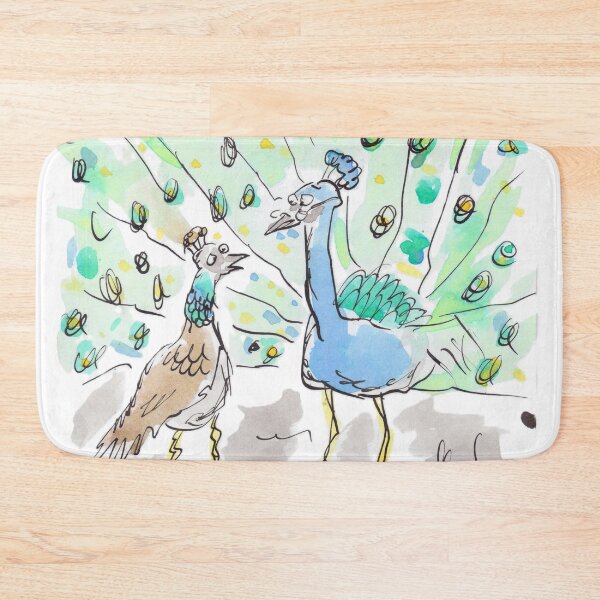 Item preview, A handsome peacock and peahen. designed and sold by Inky Fingers Illustrations.
