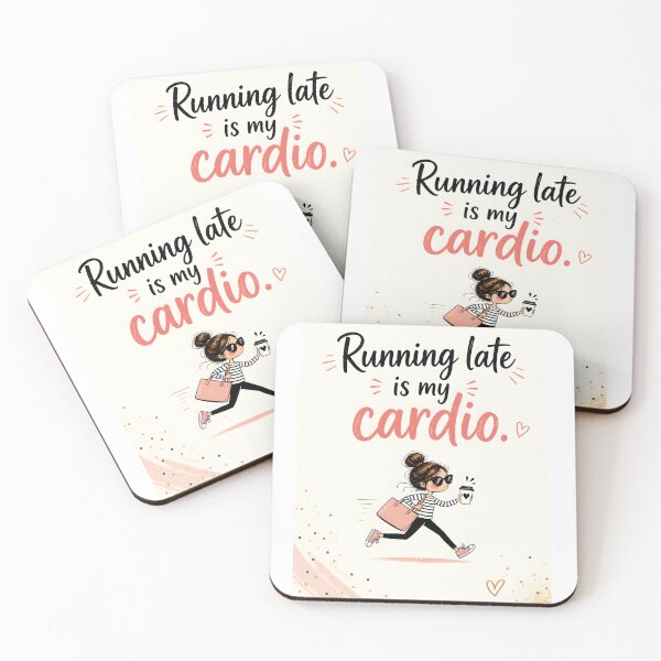 Item preview, Running Late Is My Cardio Funny Coffee Quote designed and sold by LoveNurseries.
