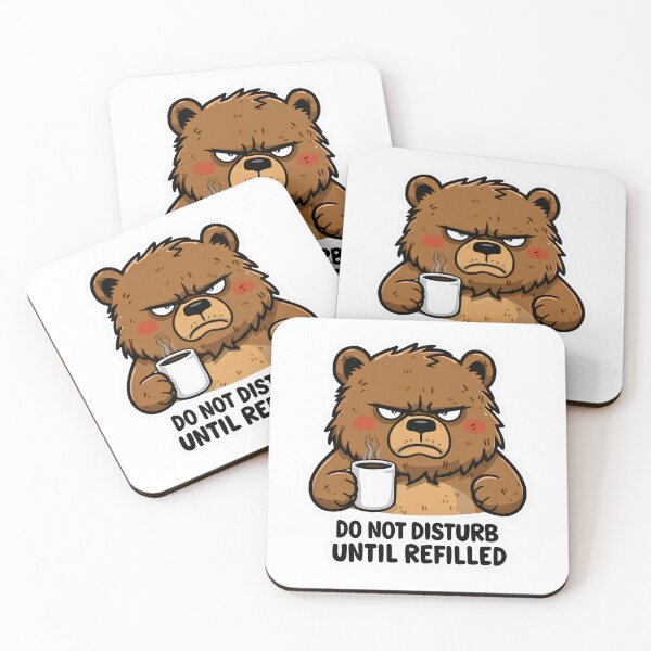 Item preview, Grumpy Bear Before Coffee Sticker designed and sold by Artify Walls.