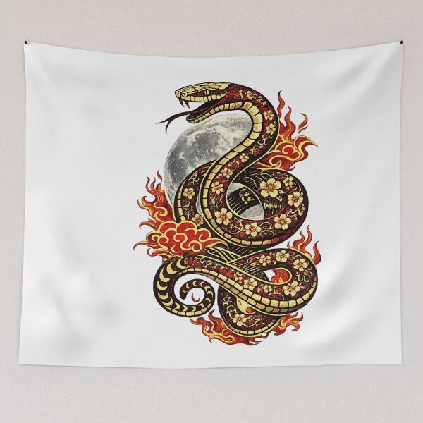 Item preview, Japanese Fire Snake Design designed and sold by MCNovaStudio.