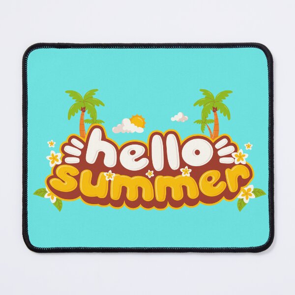 Item preview, Hello Summer Cute Retro Tropical Palms Plumeria Flower Beach designed and sold by SolutionsArt.