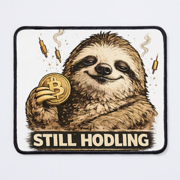 Item preview, Still Hodling Funny Crypto Sloth Meme designed and sold by DryHumorPrints.