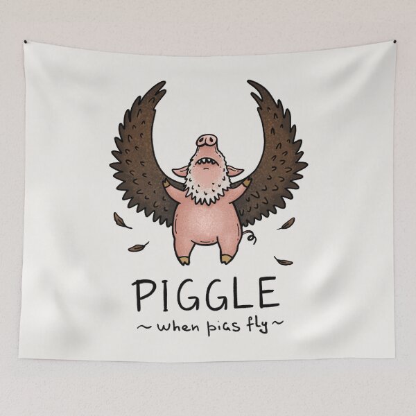 Item preview, Piggle | Funny Flying Pig Eagle Mashup T-Shirt | When Pigs Fly Cartoon Animal Art designed and sold by Aida Drogan.