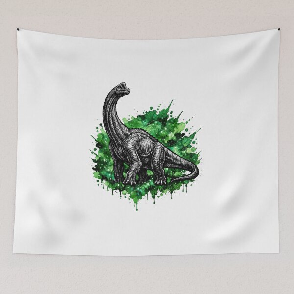 Item preview, Mystic Dinosaur Brachiozaurus Gothic Tattoo Watercolor Dinosaur Illustration designed and sold by MolinezjArt.