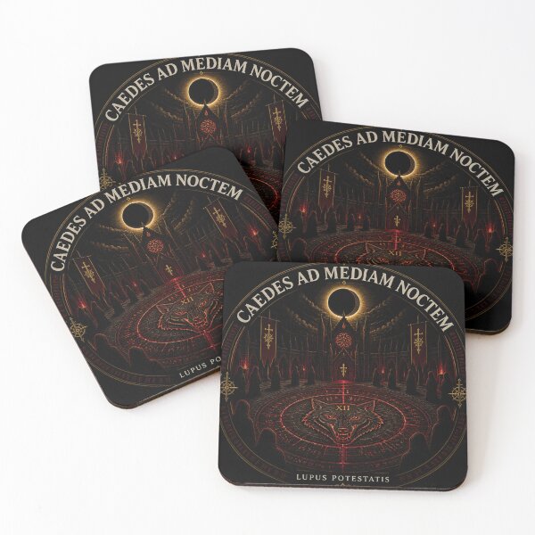 Item preview, Midnight Wolf Ritual in Gothic Courtyard designed and sold by GeoWhimsy Studio.