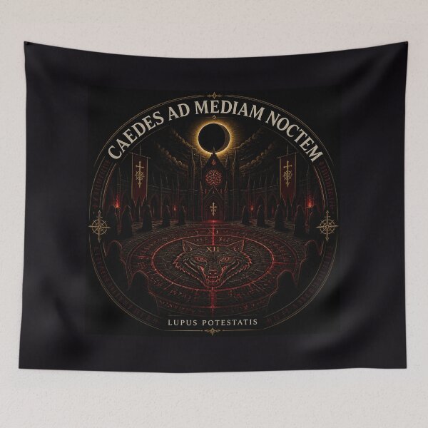 Item preview, Midnight Wolf Ritual in Gothic Courtyard designed and sold by GeoWhimsy Studio.