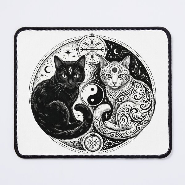 Item preview, Cosmic Cats Yin Yang and Nordic Vegvisir designed and sold by Spiritualwall.