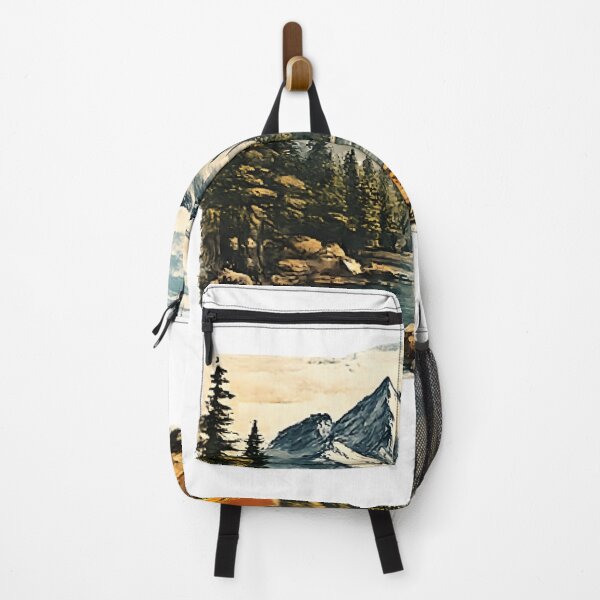 Item preview, Camping in the Mountains – Adventure Wilderness Landscape Nature Art-Mountain Camping Adventure – Wilderness Landscape with Tent, River & Waterfall designed and sold by vansaidshop ⭐⭐⭐⭐⭐.