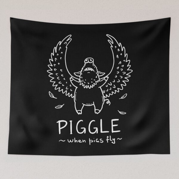 Item preview, Piglge | White Line Art Graphic Tee | Flying Pig Eagle Humor Design designed and sold by Aida Drogan.