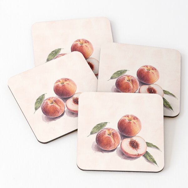 Item preview, Peach Watercolor Fruit Illustration | Cottagecore Kitchen Decor designed and sold by LoveNurseries.