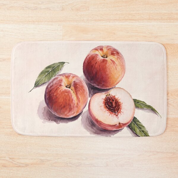 Item preview, Peach Watercolor Fruit Illustration | Cottagecore Kitchen Decor designed and sold by LoveNurseries.