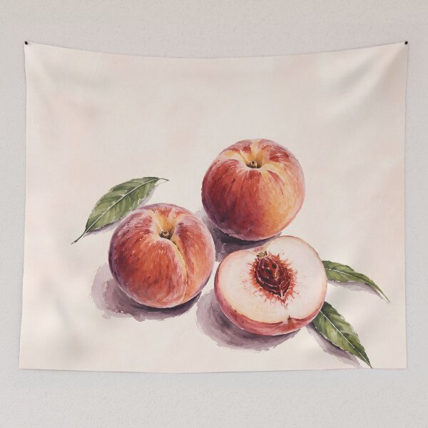 Item preview, Peach Watercolor Fruit Illustration | Cottagecore Kitchen Decor designed and sold by LoveNurseries.
