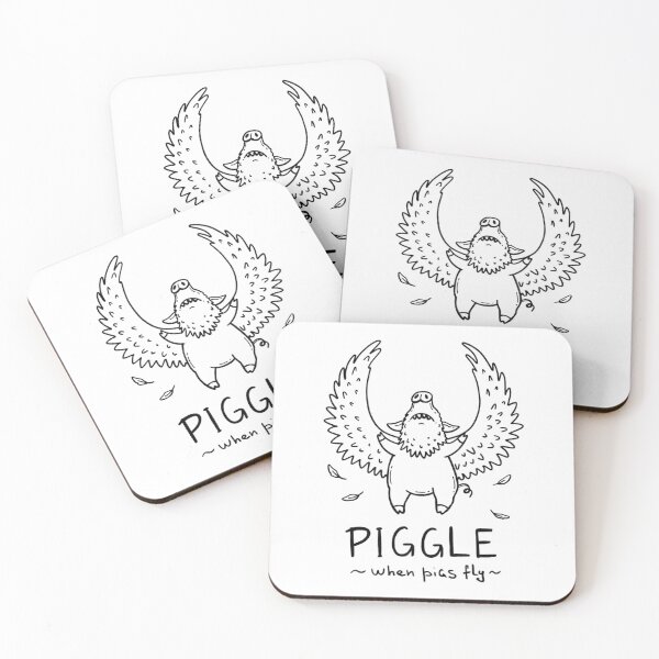 Item preview, Piggle | Minimal Line Art T-Shirt | Funny Flying Pig Eagle Drawing designed and sold by Aida Drogan.