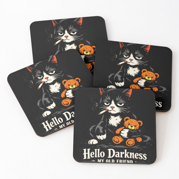 Item preview, Cat Hello darkness my old friend designed and sold by INVIKETOS.