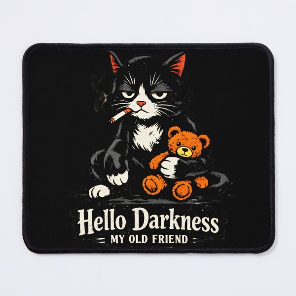 Item preview, Cat Hello darkness my old friend designed and sold by Be-M0dern.