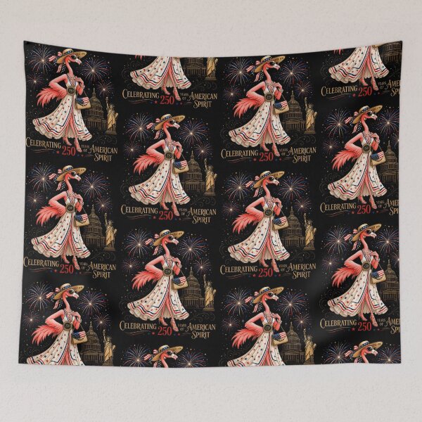 Item preview, Patriotic Flamingo Celebrating 250 Years Of American Spirit 4th Of July designed and sold by PixlCrypt.