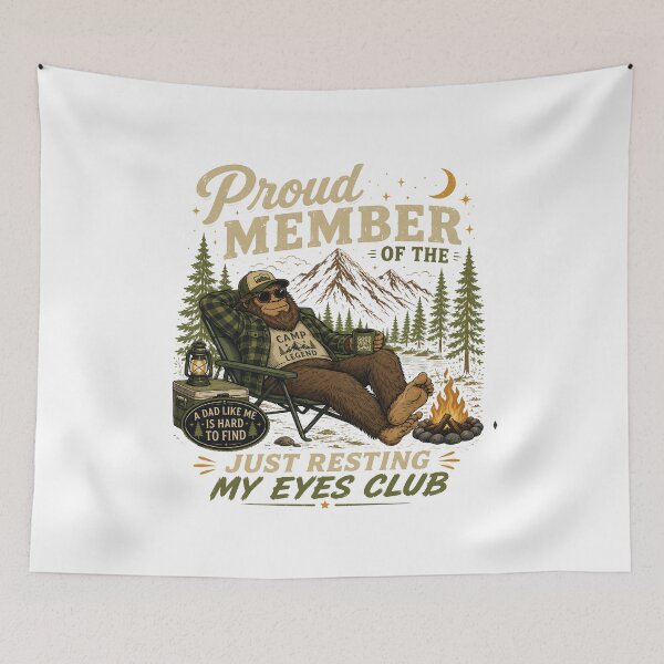 Item preview, Retro Funny Bigfoot Dad Just Resting My Eyes Club designed and sold by RustHannahOne.