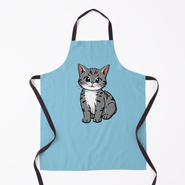 Item preview, Cute Grey Tabby Kitten Blue Aesthetic Art designed and sold by Rawafi Art Studio.