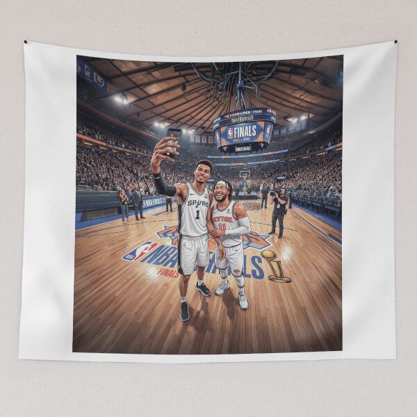 Item preview, Jalen Brunson Wemby Selfie NBA Finals designed and sold by Home Decor Art.