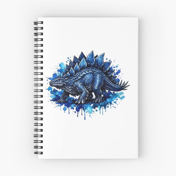 Item preview, Majestic Blue Stegosaurus – Fantasy Tattoo Watercolor Dino Art designed and sold by MolinezjArt.