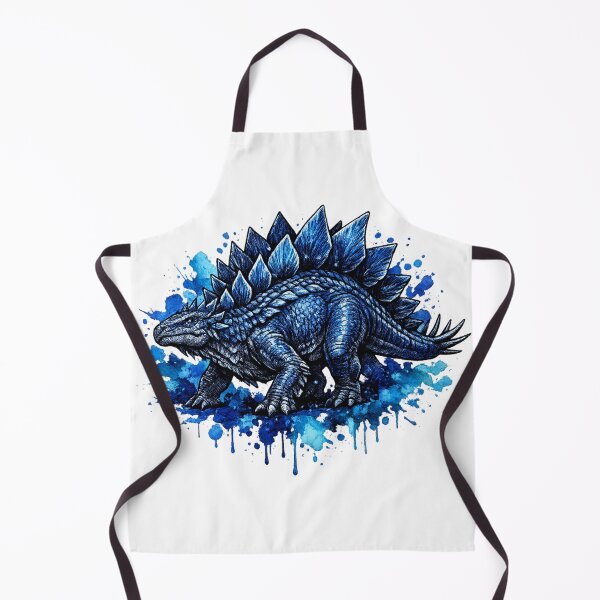 Item preview, Majestic Blue Stegosaurus – Fantasy Tattoo Watercolor Dino Art designed and sold by MolinezjArt.