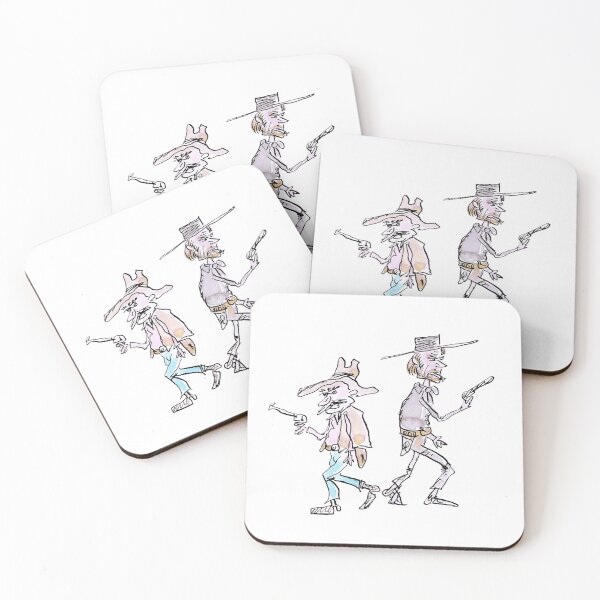 Item preview, Two cowboys having a gun fight designed and sold by Inky Fingers Illustrations.