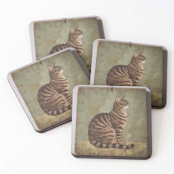 Item preview, Dignified Tabby Cat in Profile Folk Art designed and sold by PictorialWhimsy.