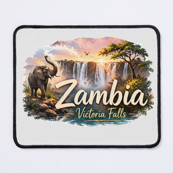 Item preview, Zambia Victoria falls and elephant designed and sold by DamioPolArt.