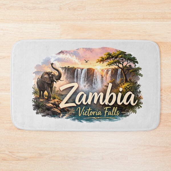 Item preview, Zambia Victoria falls and elephant designed and sold by DamioPolArt.