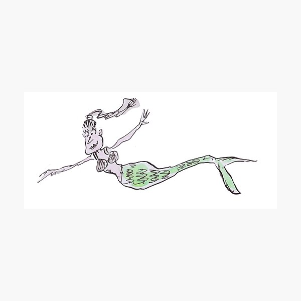 Item preview, A swimming mermaid designed and sold by Inky Fingers Illustrations.