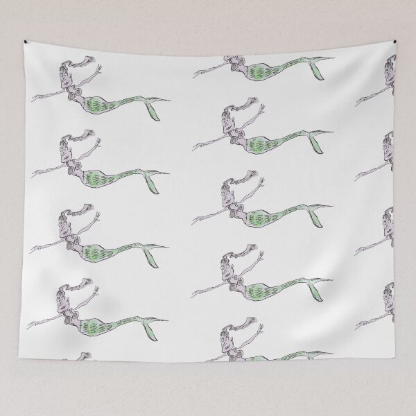 Item preview, A swimming mermaid designed and sold by Inky Fingers Illustrations.