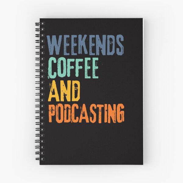 Item preview,  Funny Retro Weekends Coffee and Podcasting designed and sold by WeirdlyRare.