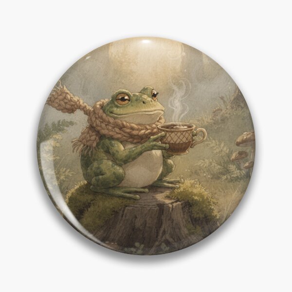 Item preview, Cottagecore Frog Knitted Scarf Coffee Art designed and sold by PictorialWhimsy.