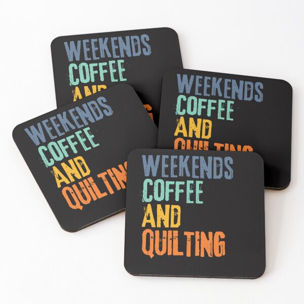 Item preview, Funny Retro Weekends Coffee and Quilting designed and sold by WeirdlyRare.