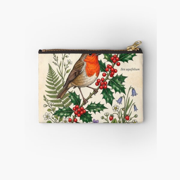 Item preview,  European Robin & Holly – Vintage Kew Gardens Botanical Illustration Art Print designed and sold by Breezy Studio.
