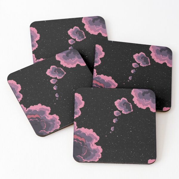 Item preview, Pastel pink and black anime space kawai planets with stars designed and sold by cocomelon168.