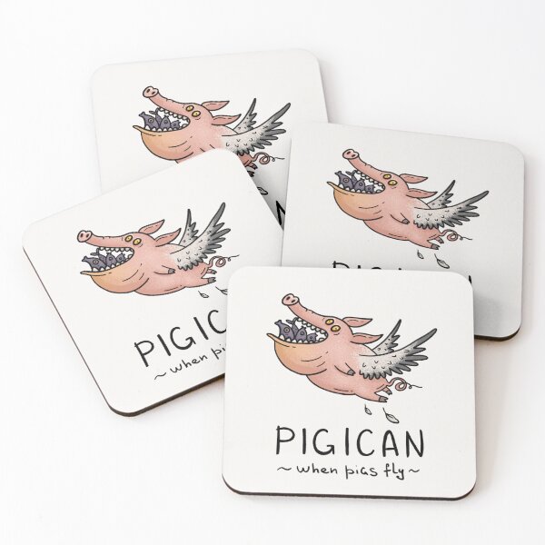 Item preview, Pigican | Funny Flying Pig Pelican Mashup | When Pigs Fly Cartoon Animal designed and sold by Aida Drogan.