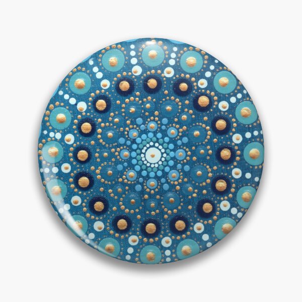 Item preview, Ocean Whisper - Turquoise and Gold Dot Art Mandala designed and sold by www.mojamalamandala.si.