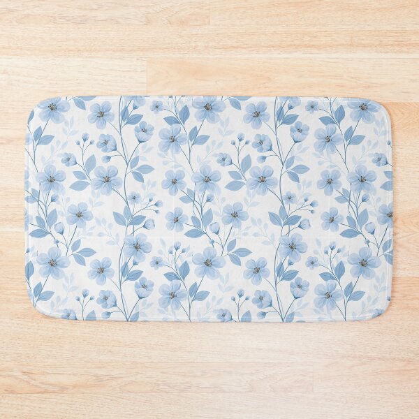 Item preview, Soft Blue Watercolor Floral And Leaf Pattern designed and sold by igraphixart.