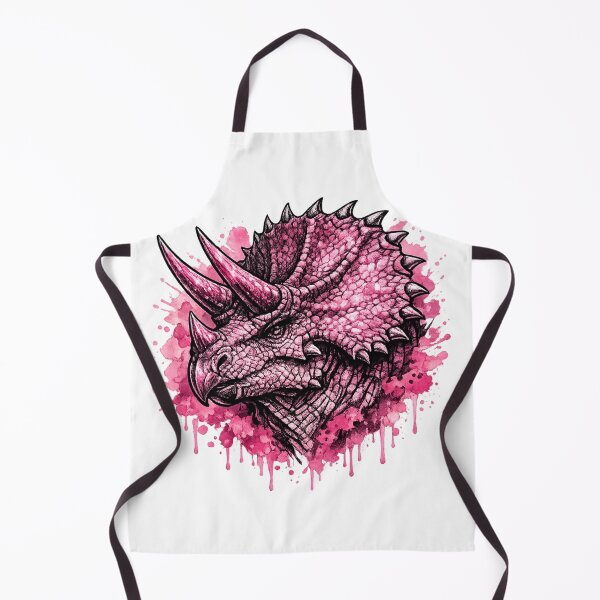 Item preview, Mystic Pink Triceratops – Fantasy Tattoo Watercolor Dinosaur Illustration designed and sold by MolinezjArt.