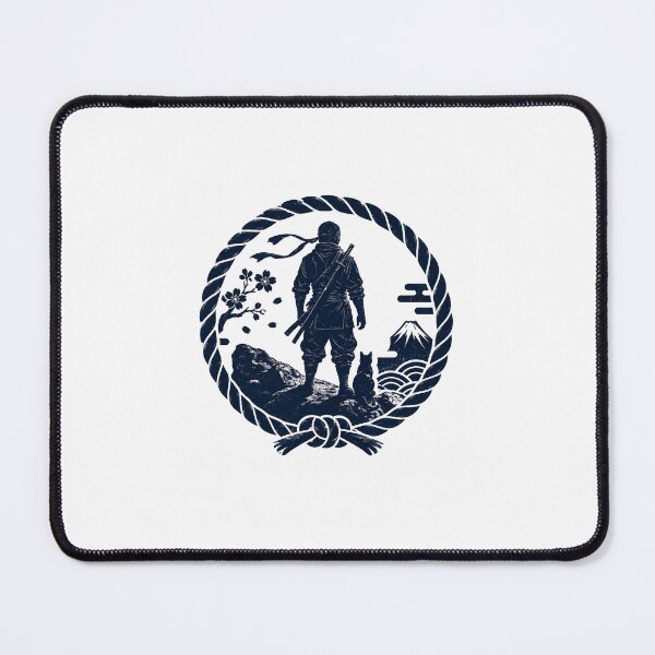 Item preview, Ninja & Cat Watching Mt. Fuji | Japanese Rope Circle designed and sold by Aguri-tei.