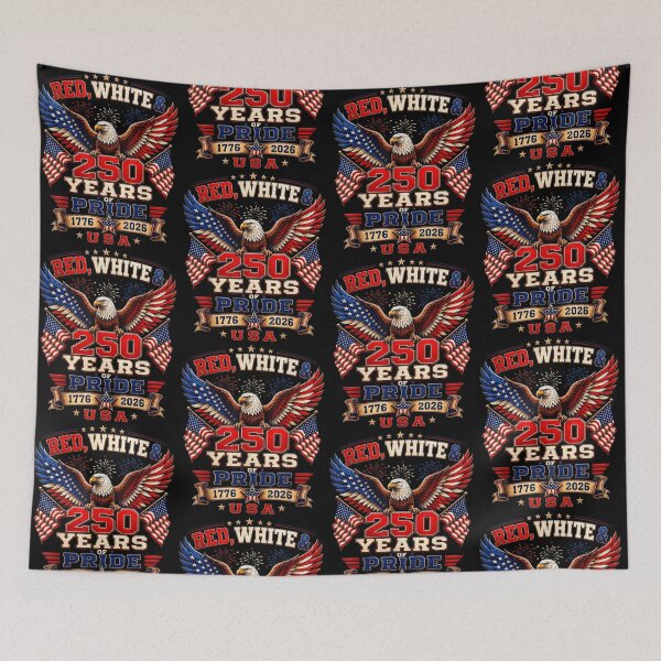 Item preview, Red White And Pride 250 Years USA Eagle Patriotic 250th Anniversary USA 1776 2026 designed and sold by Glow-Paw-Studio.