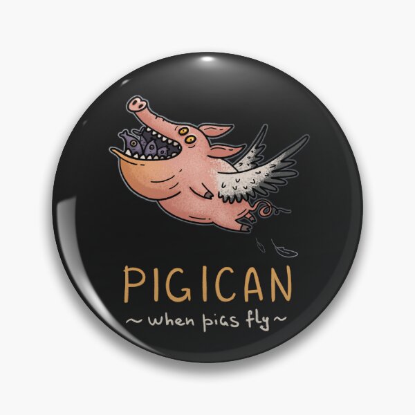 Item preview, Pigican Dark Edition | Flying Pig Pelican Fantasy Creature | Funny Animal Pun designed and sold by Aida Drogan.